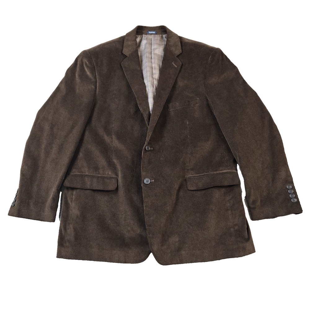 Saddlebred Men's Sport Coat Blazer Brown 100 % Cotton Corduroy Fully Lined 48R